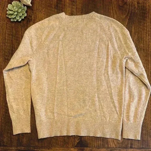 J. Crew Mercantile | Tan Lambswool Blend Crewneck Sweater - Picture 4 of 4
